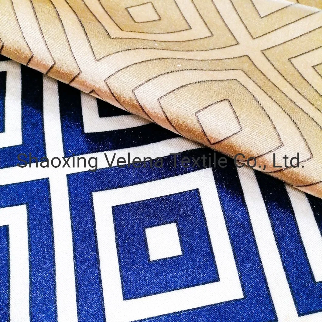 2021 Furniture Polyester Holland FDY Belgiki Shiny Velvet Printing Knitting Upholstery Furniture Sofa Fabric for Home Textile