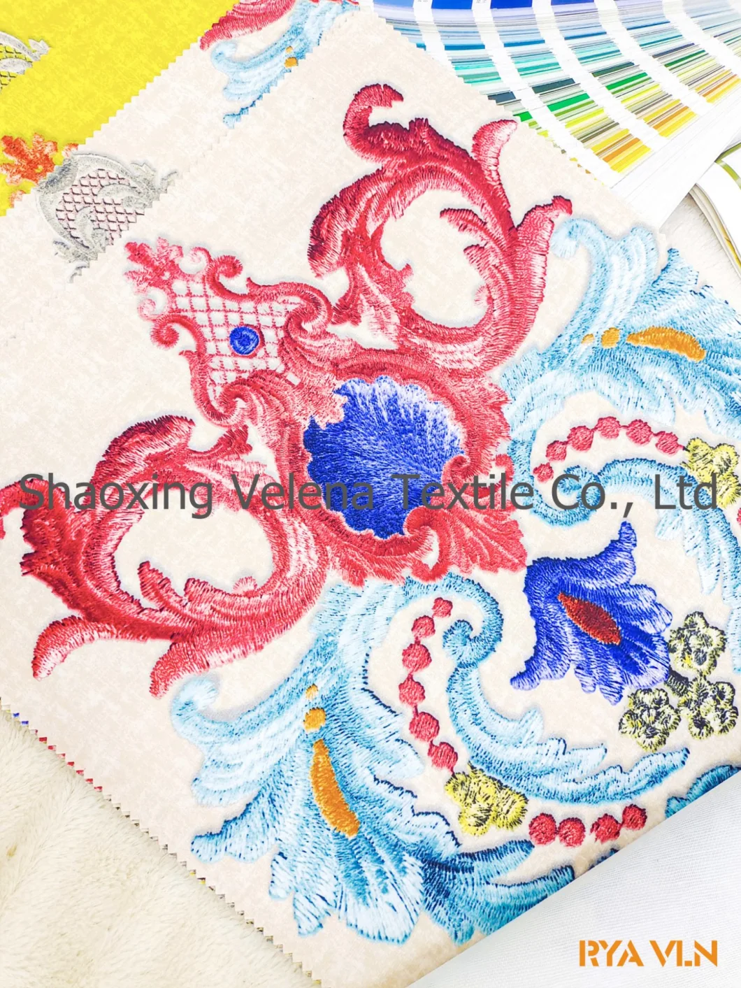 China Wholesale Supplier Fashionable Polyester Holland FDY Velvet Imitation Embroidery Printing Furniture Upholstery Fabric