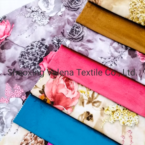 Luxury Classic Wholesaler Supplier Polyester FDY Fudan Holland Velvet Print with Foil Upholstery Furniture Fabric